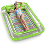 Inflatable Tanning Pool Lounger Float - Jasonwell 4 in 1 Sun Tan Tub Sunbathing Pool Lounge Raft Floatie Toys Water Filled Tanning Bed Mat Pad for Adult Blow Up Kiddie Pool Kids Ball Pit Pool (L)