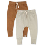 HonestBaby Multipack Honest Pants Joggers Pull on 100% Organic Cotton for Infant Baby and Toddler, Boys, Girls, Unisex, Khaki, 3 Months