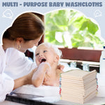 Zopeal 32 Pcs Flannel Cloth Baby Wipes Reusable Dispenser Washable Soft Natural Unbleached Baby Face Cloth Wipes 8 Colors Outer Stitching 8 x 8 Inches