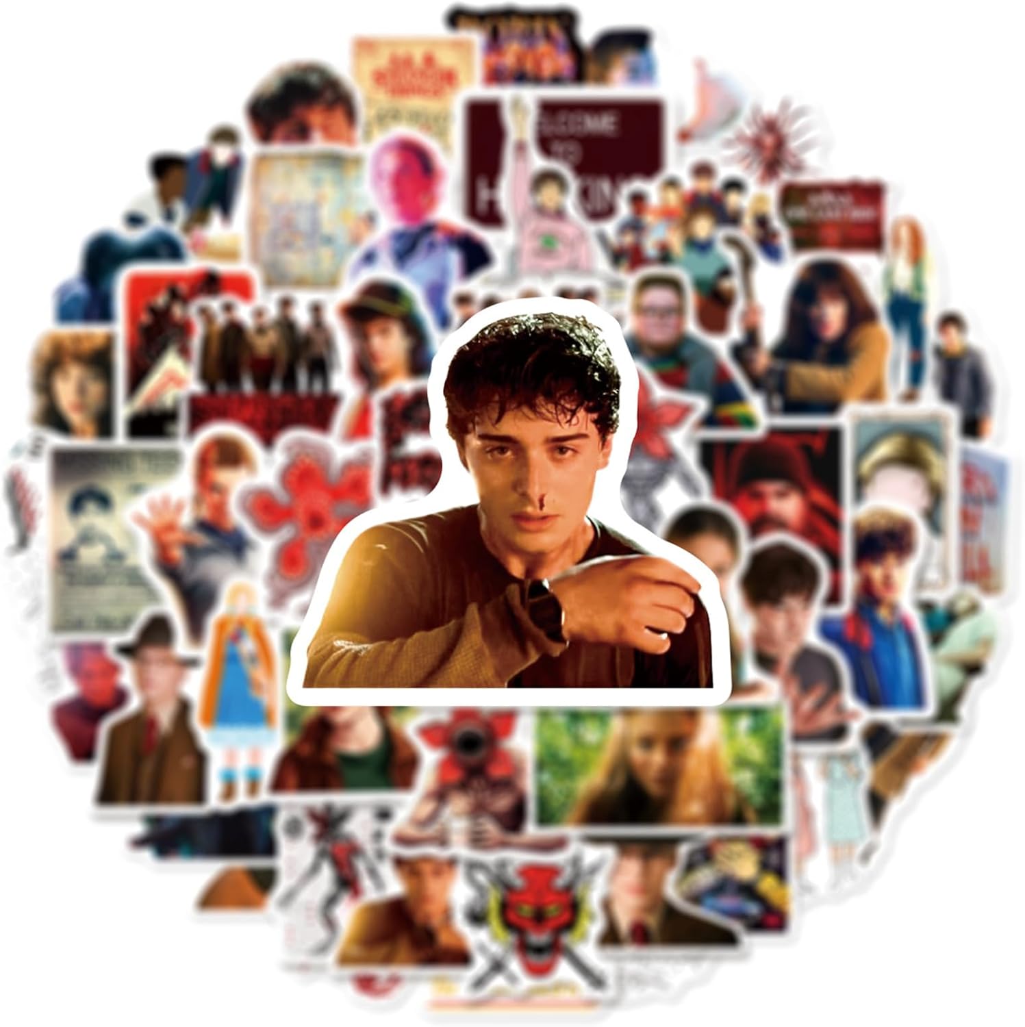 50pcs Stranger Movie Season 5 TV Stickers for Kids Teens Girls Adult, Waterproof Vinyl Things Movie Decal for Water Bottle Skateboard Guitar Travel Case Bike Laptopr (st)