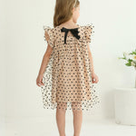 Kucnuzki Baby Girl Dress 12 18 Months Girl Clothes Summer Baby Travel Outfit A Line Toddler Tutu Polka Dot Fancy Swing Dress Ruffle Sleeve 2-Piece Kid Clothes