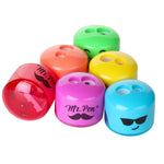 Mr. Pen- Pencil Sharpeners Manual, 6 Pack, Dual Hole, Smiley Handheld Pencil Sharpener, Compatible with Standard and Jumbo Pencils, Snap-on Lid, Stainless Steel Blade, Back to School Supplies