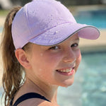BAOPLAYKIDS Girls Criss Cross Ponytail Hat Mesh Baseball Cap Kids Quick Dry Hats Outdoor Summer Sports Hat Ponycap Age 7-12 Purple