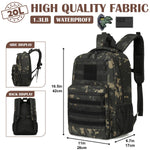 SunForMorning Kids Tactical Backpack Army Molle Bookbag Military Boys Backpack for School, Outdoor, Camping, Black CM