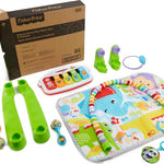 Fisher-Price Baby Playmat Deluxe Kick & Play Piano Gym for Learning & 2 Maracas Soft Rattles for Newborn to Toddler Play Ages 0+ Months