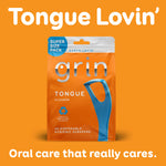 GRIN Tongue Cleaner, 48 Count, Disposable Tongue Cleaner, Hygienic Scraper, Recycled Plastic, Clean Tongue, Promote Fresh Breath, Includes Safe Fold- Back Tooth Pick