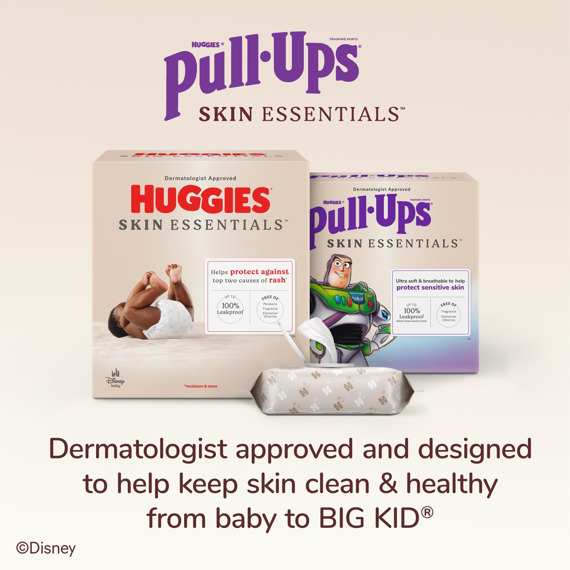 Pull-Ups Boys' Skin Essentials Potty Training Pants, Training Underwear, 3T-4T (32-40 lbs), 16 Ct