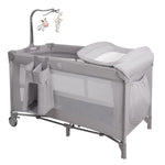 5 in 1 Baby Crib, Baby Playards Pack and Play Portable Travel Baby Playpen with Toys & Music Box, Mattress for Girl Boy Infant Newborn
