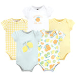 Hudson Baby Unisex Baby Cotton Bodysuits, Citrus Mint, 3-6 Months