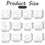 12 Pcs Drawing Stencil Geometric Stencils Circle Square Heart Star Template Set for Painting Basic Shape Tracing Stencils Simple Drawing Stencils for Classroom Painting DIY Craft