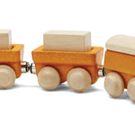 PlanToys® Cargo Train Wooden Montessori Vehicle Toy | Early Movement, Imagination and Practical Life Exploration | Eco Friendly Train Set with Cargo Blocks for Meaningful Play