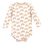 Hudson Baby Unisex Baby Cotton Long-Sleeve Bodysuits, Sunshine Rainbows 5-Pack, 18-24 Months
