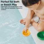 PlanToys® Fountain Bowl Set – Montessori Water Play Toys for Toddlers | Sensory Bath & Beach Toy | STEM Toys for 1 Year Old | Eco-Friendly Pouring & Scooping Bowls