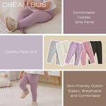 DREAM BUS 5 Pack Toddler Girl Pants Baby Girl Solid Ribbed Pants Toddler Girls Bottoms Leggings Newborn Cotton Jogger