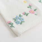 Simplee kids Baby Girls Cardigan Sweaters Solid White Flower Embroidery Thin Sweater for Toddler 6-12 Months