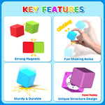 Magnetic Building Blocks Large, 1.65 inch Magnetic Stacking Cubes for Toddlers, Sensory & Montessori Toys for Boys & Girls 1 2 3 Years Old (12 PCS)