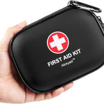 Mini First Aid Kit - 120 Piece Small Waterproof Hard Shell Medical Kit for Car, Home, Office, Travel, Camping, Sports, Outdoor, School - Emergency First Aid Supplies and Survival Kit (Red)