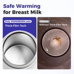 WONDBORN Portable Bottle Warmer for Travel, Dishwasher Safe, 3X Faster & Even Heating, 8 Feeds per Charge, 17oz, 1℉ Precise Adjust, Thaw, Keep Warm, Use While Charging, for Breastmilk & Formula