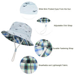 Durio Sun Hat Bucket Hats Wide Brim Summer Hat Sun Protection Beach Hat C Navy Fish 12-24 Months