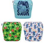 ALVABABY Swim Diapers 3pcs Baby & Toddler Snap One Size Reusable Adjustable Baby Boys' Swim Diapers for Swimming Lessons 3SWY60A