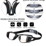 Hurdilen Swim Goggles Swimming Goggles No Leaking with Nose Clip, Earplugs, Swim Cap and Case for Men Women