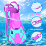 Snorkeling Gear for Kids, Kid Mask Fins Dry Top Snorkel Set, Youth Boys Girls Junior Age 6-14 Swimming Diving Swim Fins, Tempered Glass Panoramic View Travel Packages