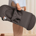 BabyBjörn Bouncer Balance Soft, Dark Gray, Woven/Jersey, Tri-Fabric | 2-in-1 Adjustable Baby Bouncer Seat and Toddler Chair, Newborn to Toddler (8-29 lbs), 4 Positions, Lightweight & Portable