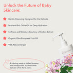 ECOLATIÈR Baby Cream Soap - 98% Natural, Vegan, Hypoallergenic Body Wash & Gentle Baby Soap for Sensitive Skin, Newborn & Toddler Care, Soft & Nourishing, 8.5 Fl Oz
