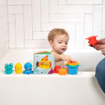 Baby Einstein Ocean Explorers Opus Bath Pals 11-Piece Gift Set, Waterproof Bath Book, Bath Cups, Animal Shape Bath Toys for Baby and Toddler, Ages 3 Months and Up