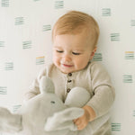 Little Unicorn Premium Crib Sheet | Breathable & Super-Soft Muslin Fabric (Blue Stacks)