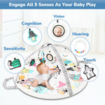 Baby Play Mat Tummy Time Mat with Exclusive Foldable Design, Stage-Based Skill Development Activity Gym, Machine Washable Baby Play Mats for Floor with Gift Package (Zebra)