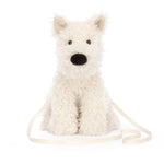 Jellycat Munro Scottie Dog Plush Bag, 9 inches - Crossbody and Shoulder Purse - Fun and Unique Handbag
