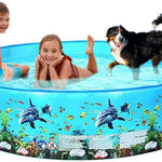 Play Pool for Kids Plastic Outdoor Swimming Pool Non-inflatable Folding Round Water Pool Children Snapset Swimming Pool(8FT (244CM x 38CM),Dinosaur)