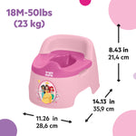 Bright Starts Disney Princess Full Comfort Potty Training Toilet, Easy Clean Removable Bowl, Splash Guard, High Back for Comfort & Stability, Toddlers up to 50 lbs