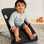 BabyBjörn Bouncer Bliss, Black, Woven, Classic Quilt | 2-in-1 Adjustable Baby Bouncer Seat and Toddler Chair, Newborn to Toddler (8-29 lbs), 4 Positions, Lightweight & Portable
