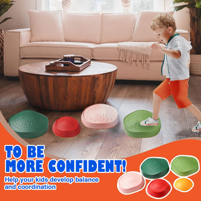 makarci Balance stepping stones for kids, non-slip toddlers sensory toys outdoor or indoor play, promoting motor skills and confidence, Obstacle Course Coordination Game Toys for children age 3 4 5 6 7+