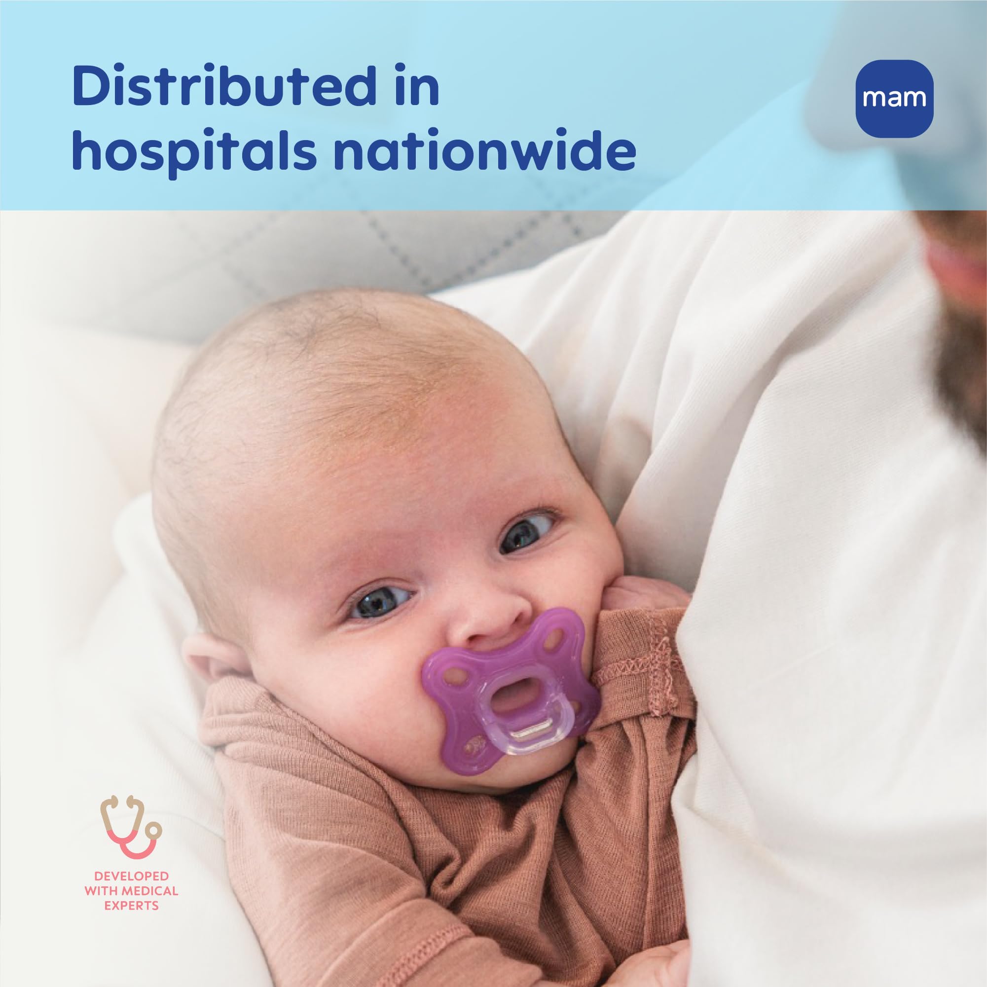 MAM Comfort Baby Pacifiers 0-3 Months Newborns, Lightweight - Nursing ...