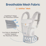 Ergobaby All Carry Positions Breathable Mesh Baby Carrier with Enhanced Lumbar Support & Airflow (7-45 Lb), Omni Breeze, Midnight Blue