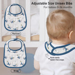 GLLQUEN BABY Muslin Drool Bibs for Boys Girls 8 Pack, Adjustable Baby Bibs for Drooling and Teething, Soft Cotton Baby Bandana Bibs for Newborn Feeding Essentials(Toucan)