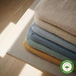 Crib Sheets – Organic Cotton Muslin Fitted Crib Sheet – Standard Size for Baby Boy and Baby Girl 28" x 52" Ultra-Soft and Breathable. (Natural Stripe)