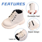Happy Cherry Toddler Work Boots Baby 0-3 months Child's Combat Boots Anti Slip Ankle Boots Leather Shoes Flats Work Boots for Girls Boys