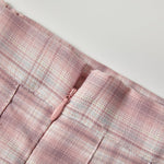 Zoushen Toddler Little Girls Skirts High Waisted A Line Pleated Pink Plaid Summer Skirts 2T