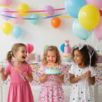 PATPAT Girl Cat Rainbow Dot Dress 3-Pack, Cute Short Sleeve Cotton Skater Dresses for School, Park & Vacation, Girls 5–6 Years