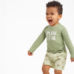 Gerber Baby Boys Baby Toddler Long Sleeved Rashguard Swim Bathing Suit Set Turtles 6-9 Months