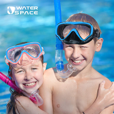 Water Space 2 Packs Swimming Goggles Swim Googles for Kids Toddler Girls Boys Youth 6-14 3-6 4-7, Swimming Goggles with Nose Cover Anti Fog 180°Clear Snorkel Mask No Leak Pool Underwater Goggles