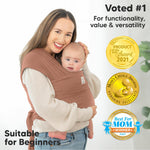 KeaBabies Baby Wrap Carrier - All in 1 Original Baby Carrier Newborn to Toddler Sling, Easy to Wear, Hands Free Bonding, Lightweight, Breathable Infant Wraps (Terracotta)