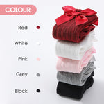 Boonbery Baby Knee High Socks Girl Non Slip Toddler Stockings Cotton Bow Ruffle Newborn Long Socks Infant Dress Sock 0-6M/6-12M/1-3Y