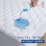 Utopia Bedding Waterproof Mattress Protector, Queen Mattress Pad, Quilted Fitted Cover Stretches up to 16 Inches Deep (White)