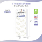 Dream On Me Twilight 5” 2-in-1 Breathable Spring Coil Crib & Toddler Mattress – Firm Infant Side & Plush Toddler Side, Reversible Design, Waterproof Vinyl Cover, GREENGUARD Gold & JPMA Certified