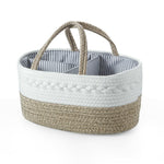 PandaEar Baby Diaper Caddy Organizer, Portable Nursery Storage Basket Cotton Rope Diaper Caddy for Baby Shower Gifts Newborn Infants -Brown